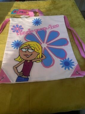 Disney Pink and Blue  Lizzie McGuire Girls Drawstring Backpack